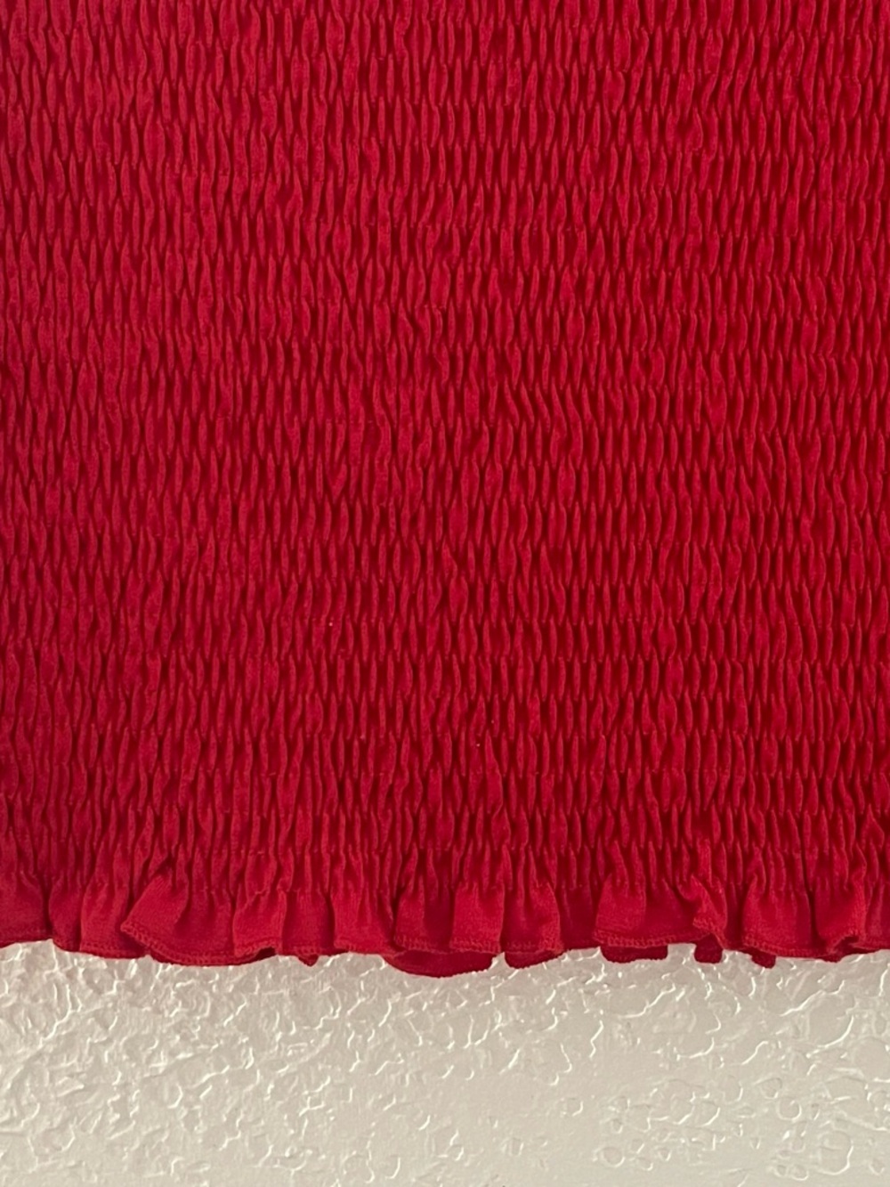 Y2K Vacation Casual Red Smocked Tube Top Size Large - Picture 3 of 4
